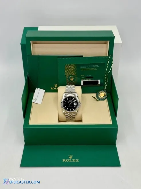 Rolex Datejust 41mm black dial, front view