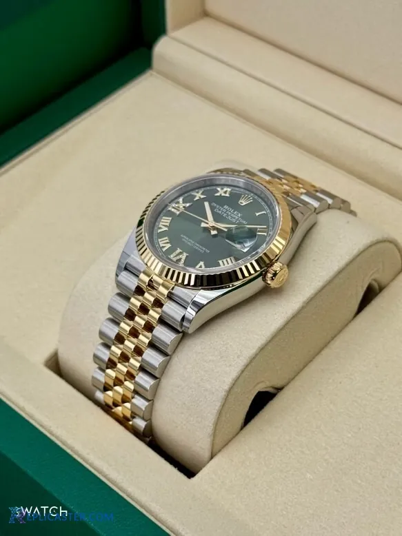 Datejust 36mm replica crown and case side view