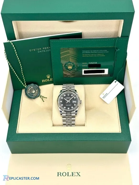 Rolex Datejust 36mm black dial front view