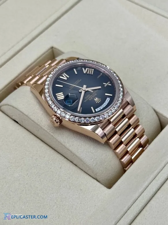 Rolex Day-Date Slate Dial & Diamond Bezel Detail