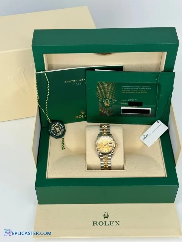 Rolex Lady Datejust 28mm replica, angled view