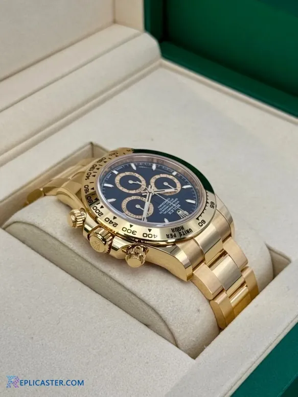 Rolex Daytona black dial detail, chronograph