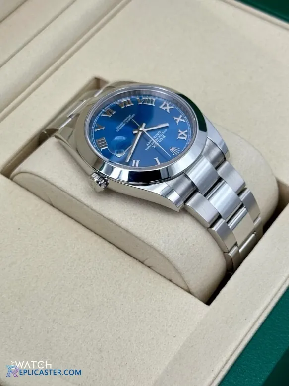 Datejust 41mm replica blue dial with Roman numerals