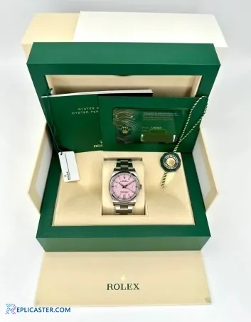 Swiss movement replica Rolex watch detail