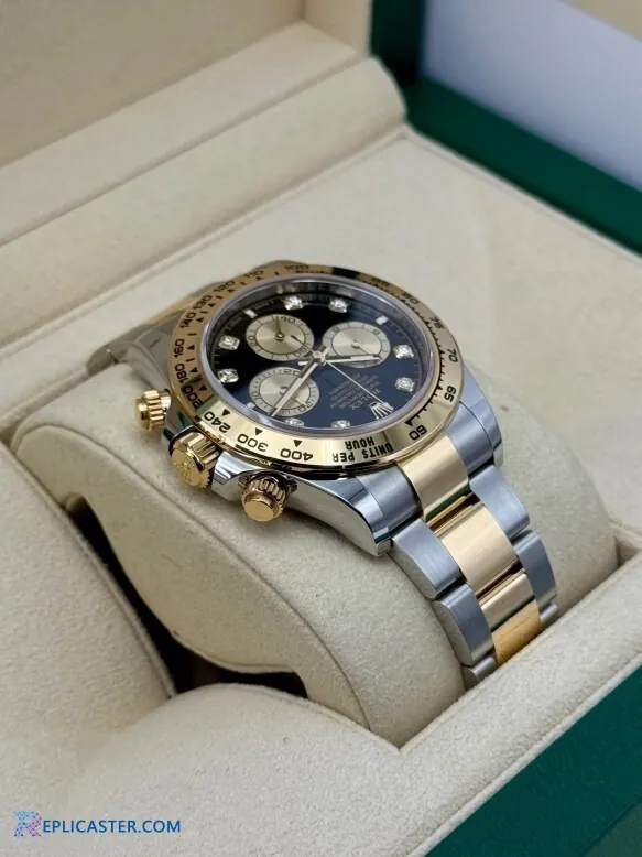Rolex Daytona black diamond dial close-up