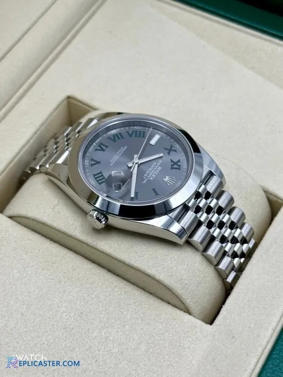 Datejust 41mm Grey Dial - Close-up of Dial